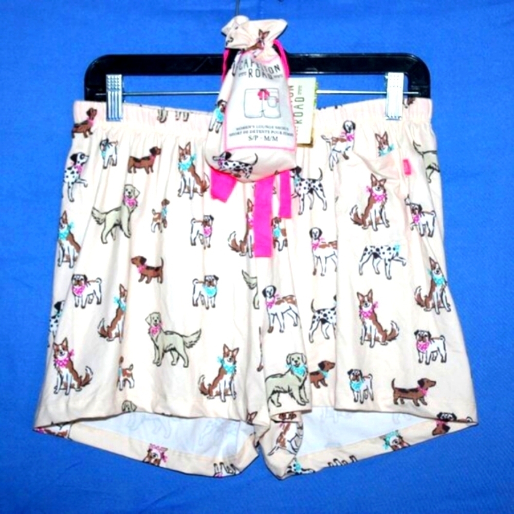 Capelton Road Dog Print Lounge Shorts S-M NWT